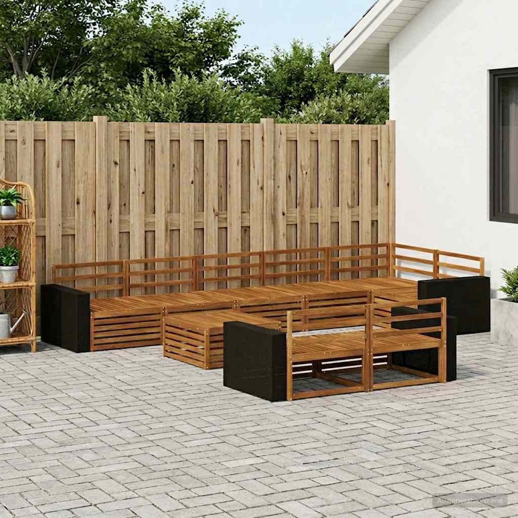 vidaXL Zestaw sof na zewnątrz 9 pcs