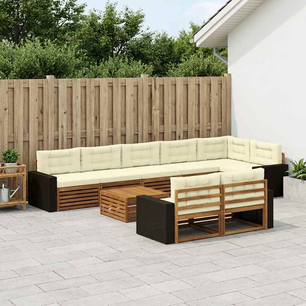 vidaXL Zestaw sof na zewnątrz z poduszką 9 pcs