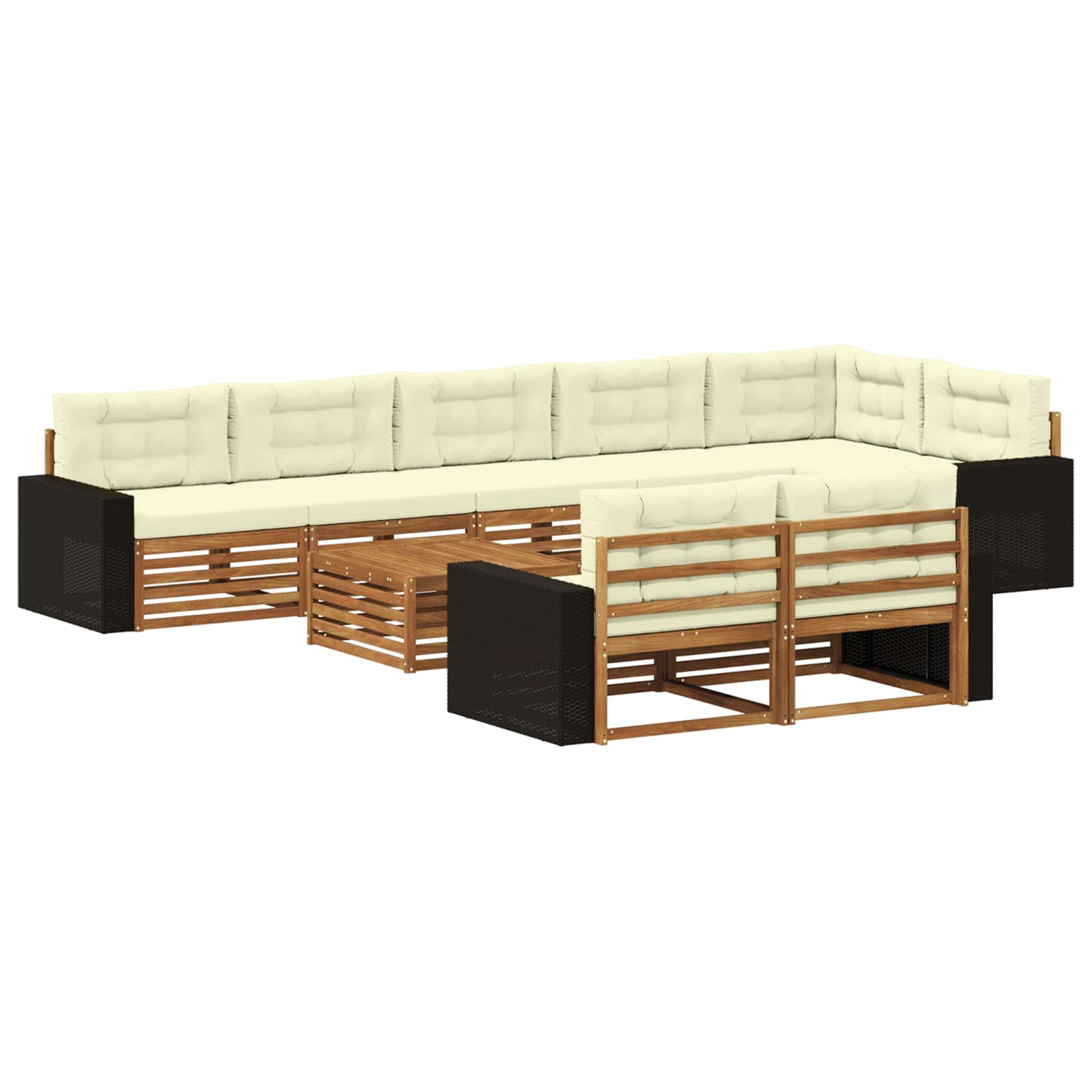 vidaXL Zestaw sof na zewnątrz z poduszką 9 pcs