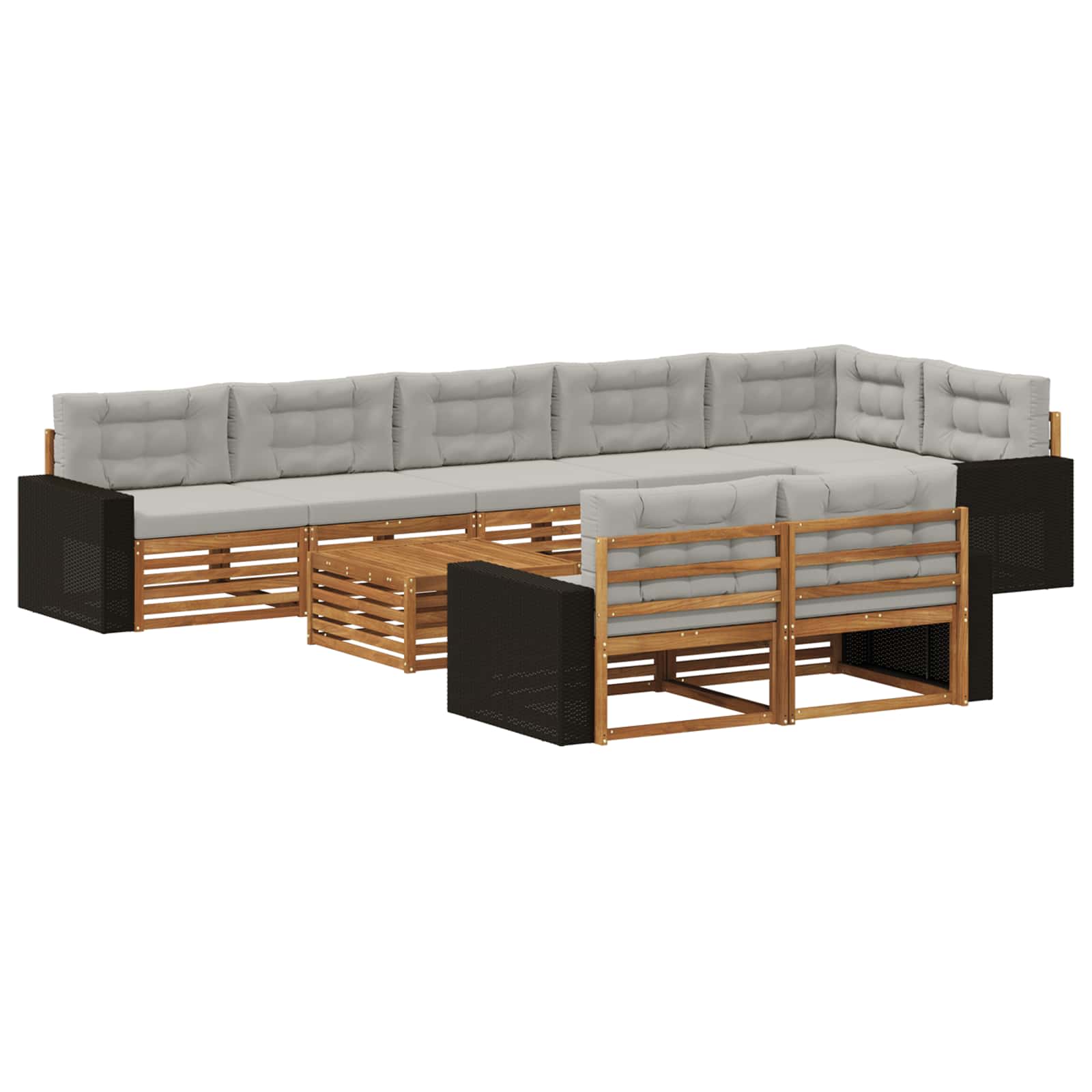 vidaXL Zestaw sof na zewnątrz z poduszką 9 pcs