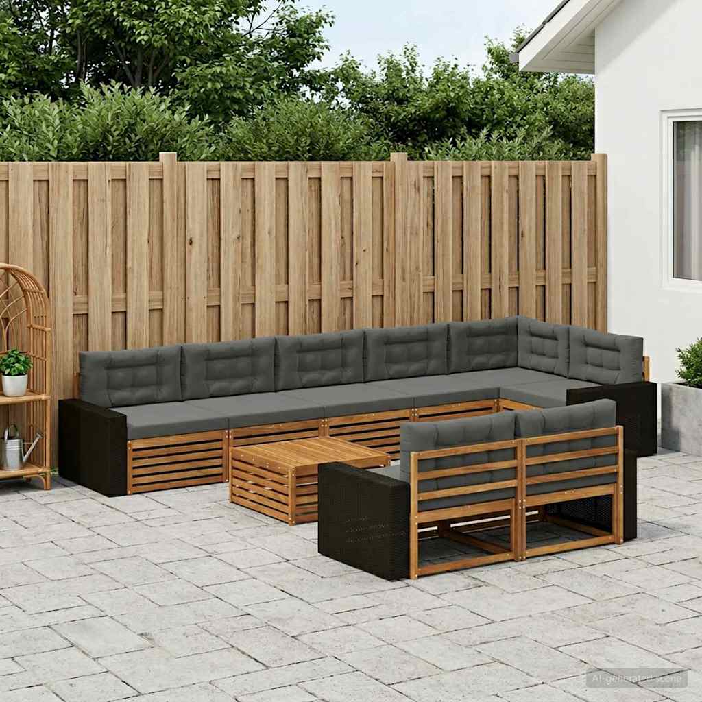 vidaXL Zestaw sof na zewnątrz z poduszką 9 pcs
