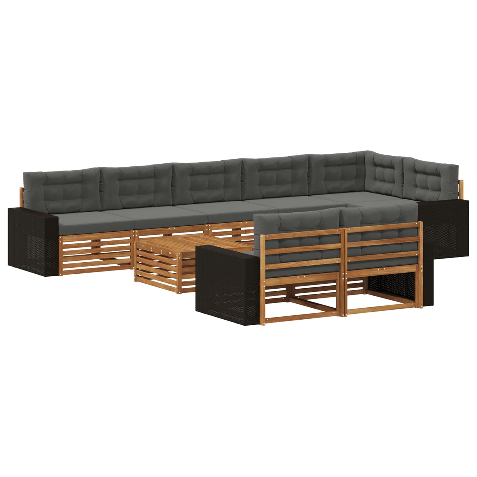 vidaXL Zestaw sof na zewnątrz z poduszką 9 pcs