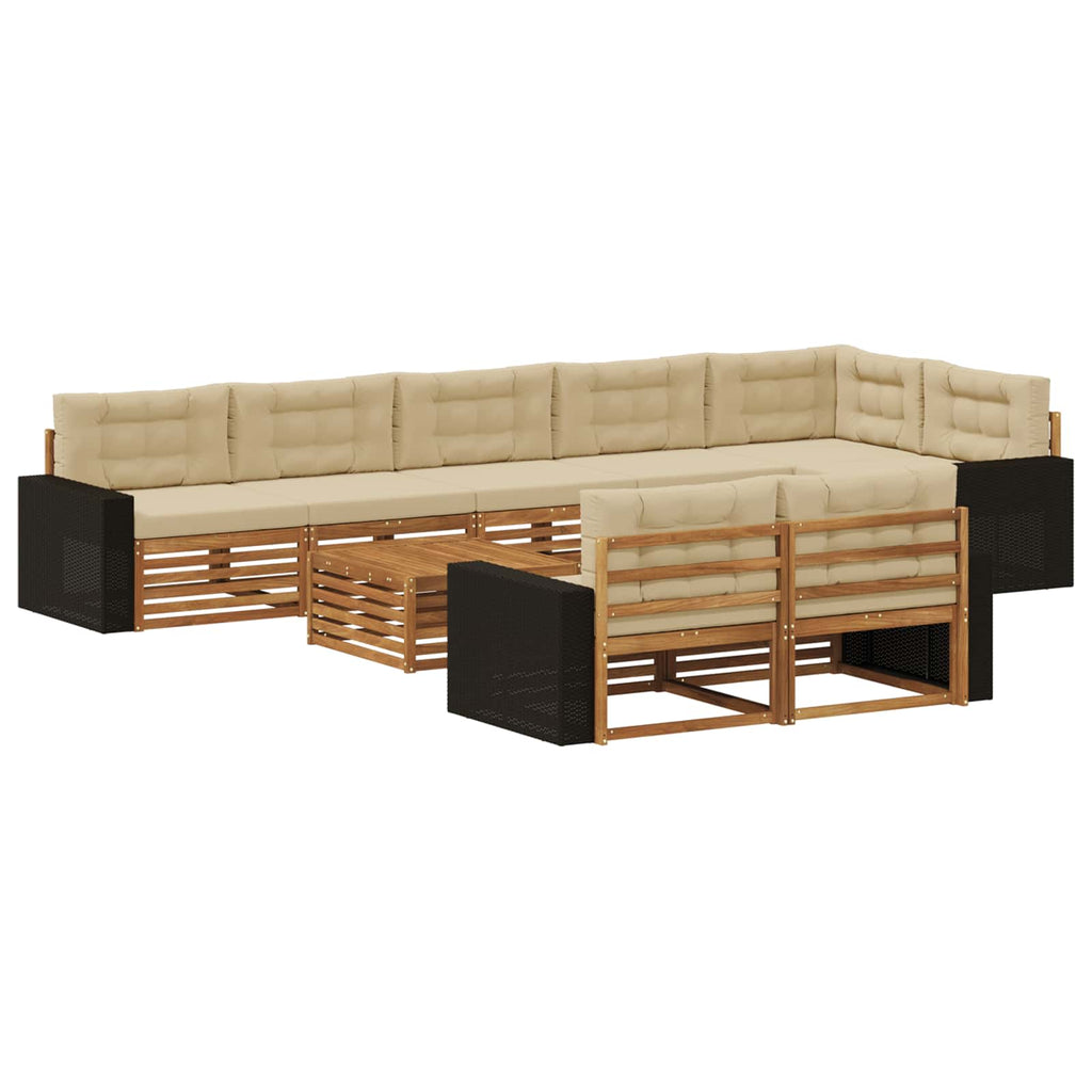vidaXL Zestaw sof na zewnątrz z poduszką 9 pcs