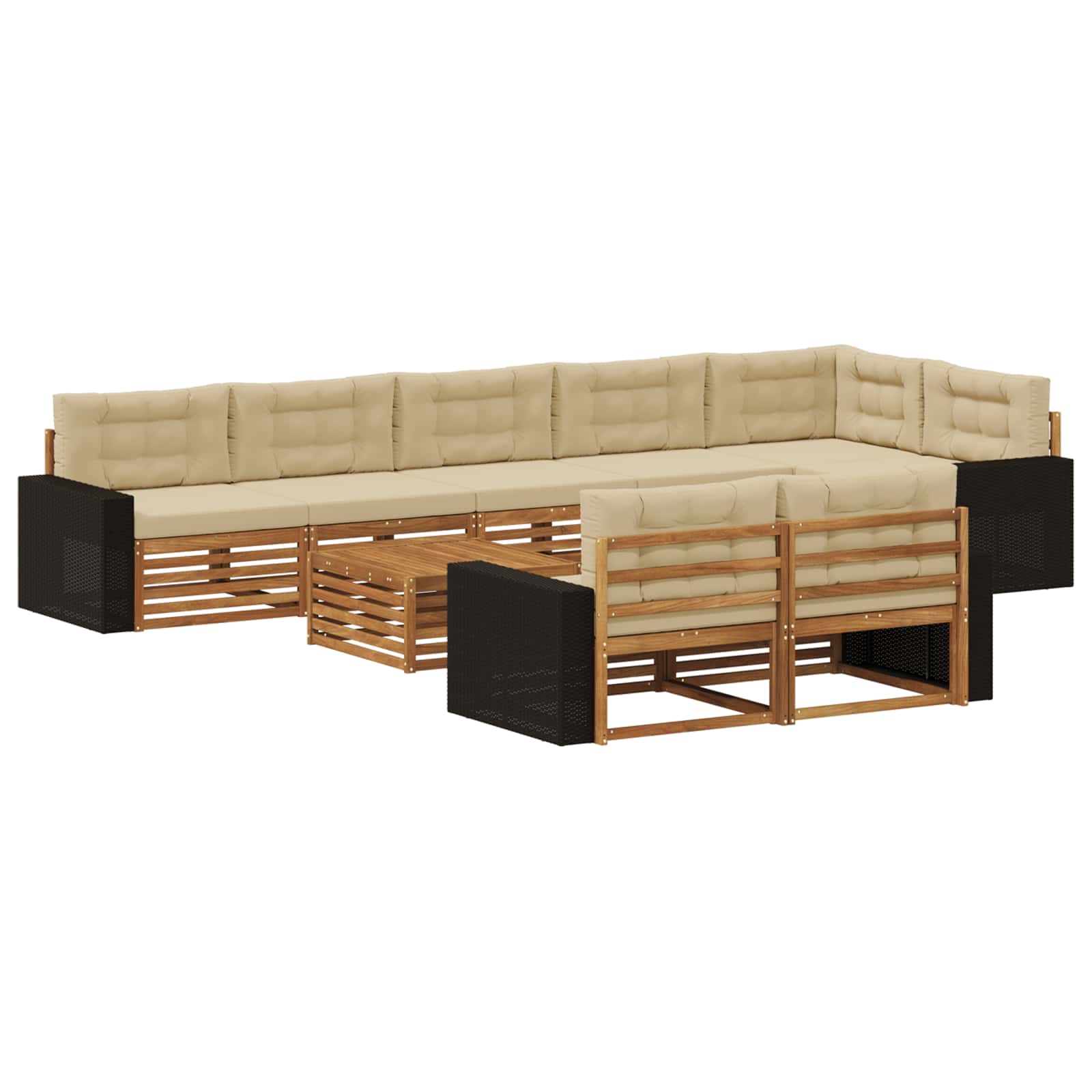 vidaXL Zestaw sof na zewnątrz z poduszką 9 pcs