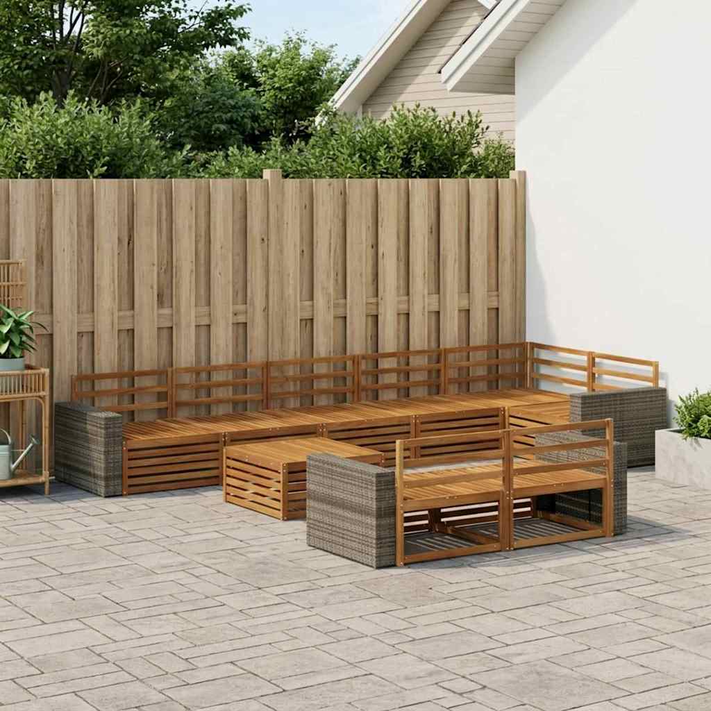 vidaXL Zestaw sof na zewnątrz 9 pcs