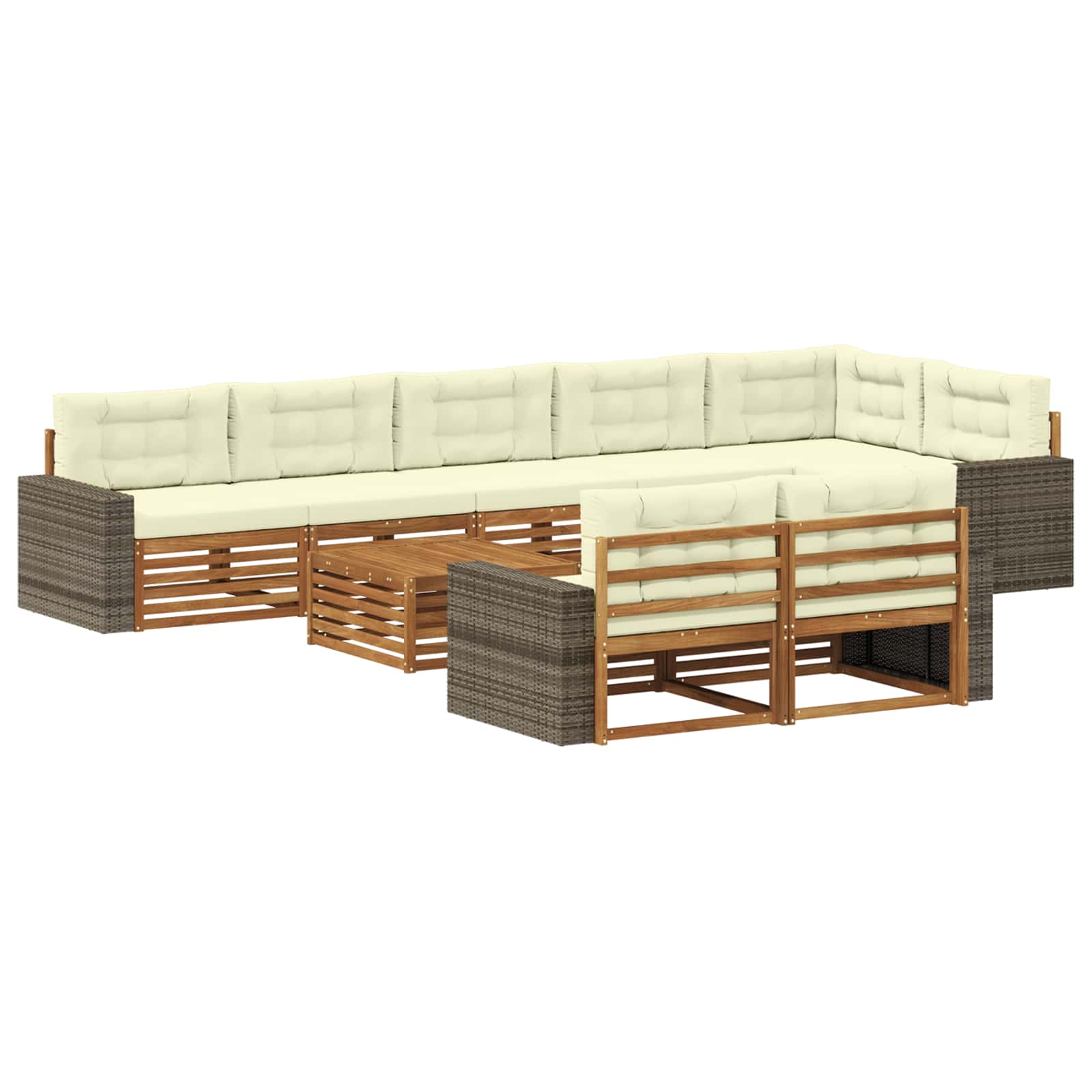 vidaXL Zestaw sof na zewnątrz z poduszką 9 pcs