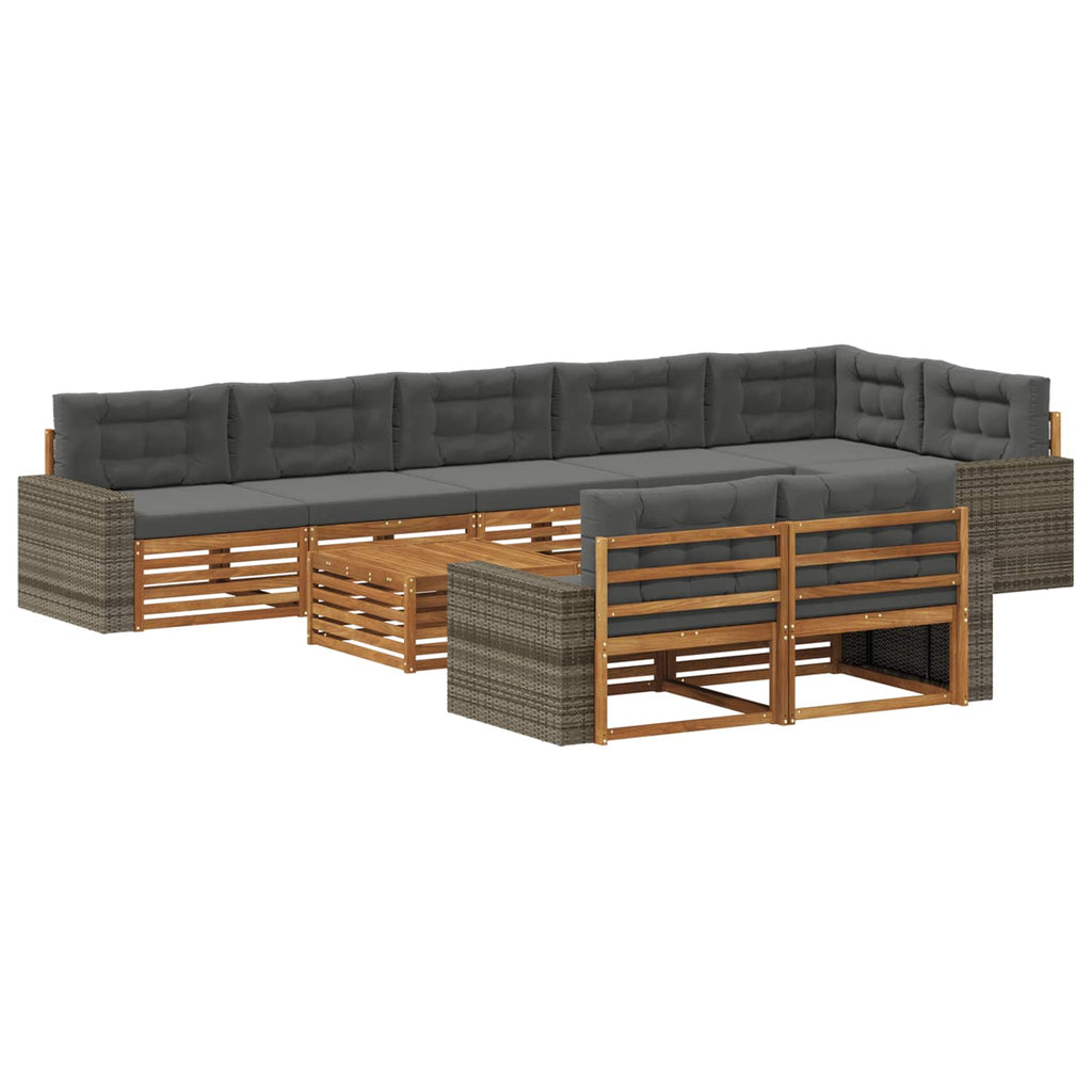 vidaXL Zestaw sof na zewnątrz z poduszką 9 pcs