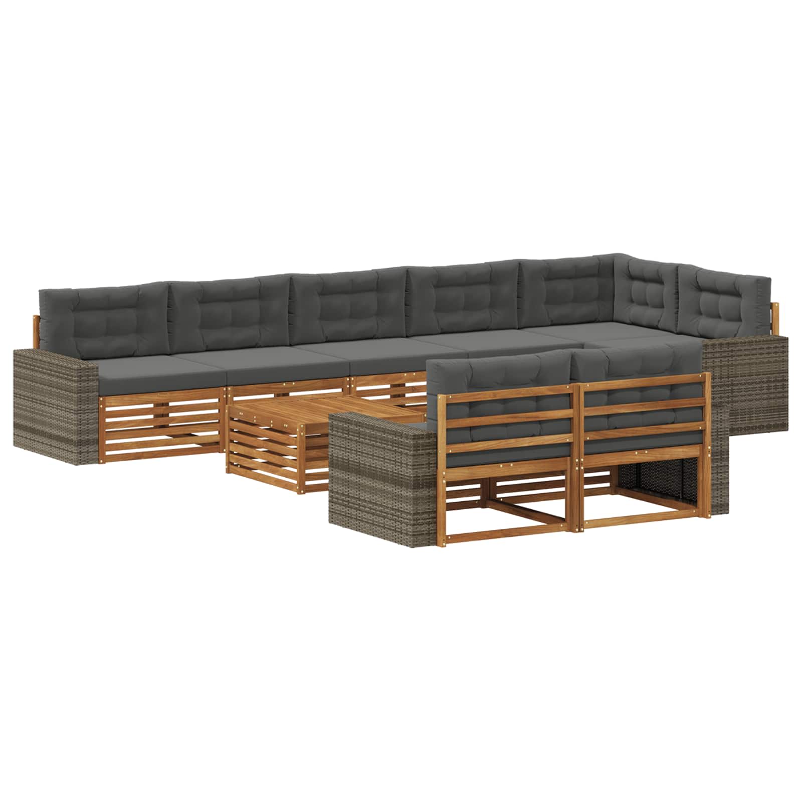 vidaXL Zestaw sof na zewnątrz z poduszką 9 pcs