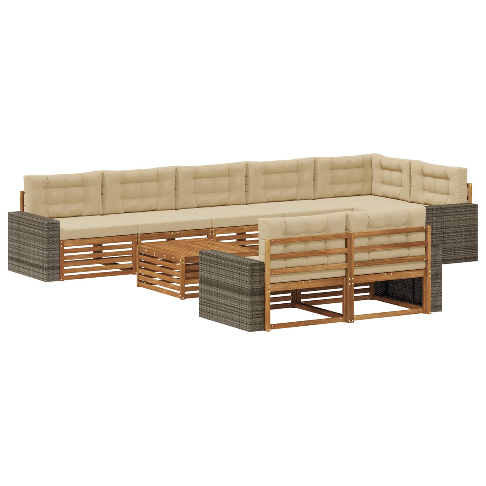 vidaXL Zestaw sof na zewnątrz z poduszką 9 pcs