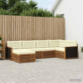 vidaXL Zestaw sof na zewnątrz z poduszką 6 pcs Naturalny i Kremowy
