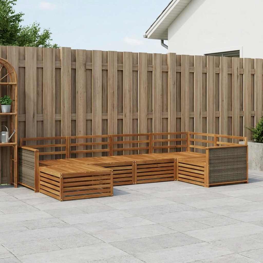 vidaXL Zestaw sof na zewnątrz 6 pcs naturalny
