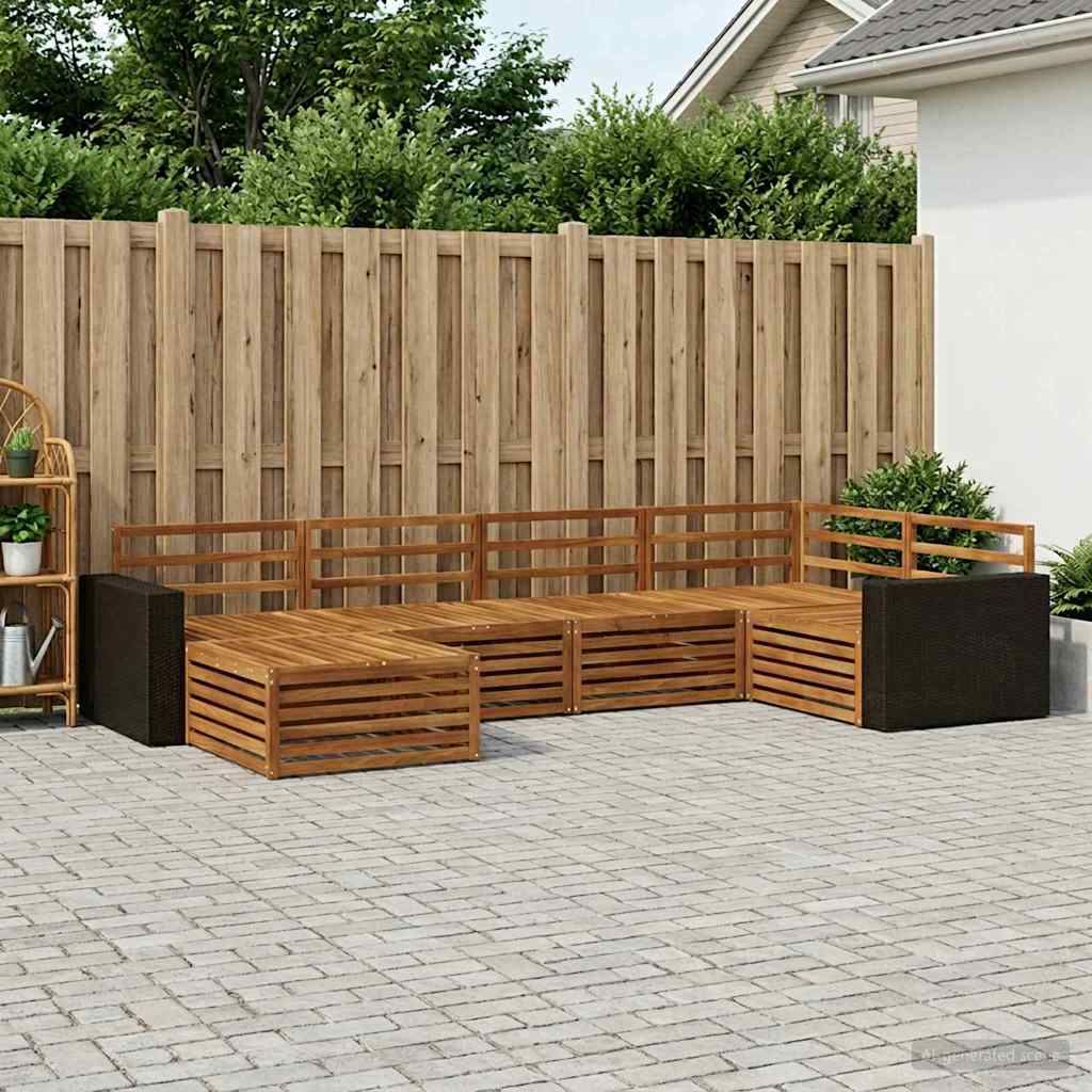 vidaXL Zestaw sof na zewnątrz 6 pcs naturalny