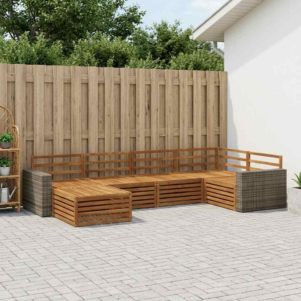 vidaXL Zestaw sof na zewnątrz 6 pcs naturalny