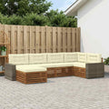 vidaXL Zestaw sof na zewnątrz z poduszką 6 pcs Naturalny i Kremowy