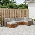 vidaXL Zestaw sof na zewnątrz z poduszką 6 pcs Naturalny i jasnoszary