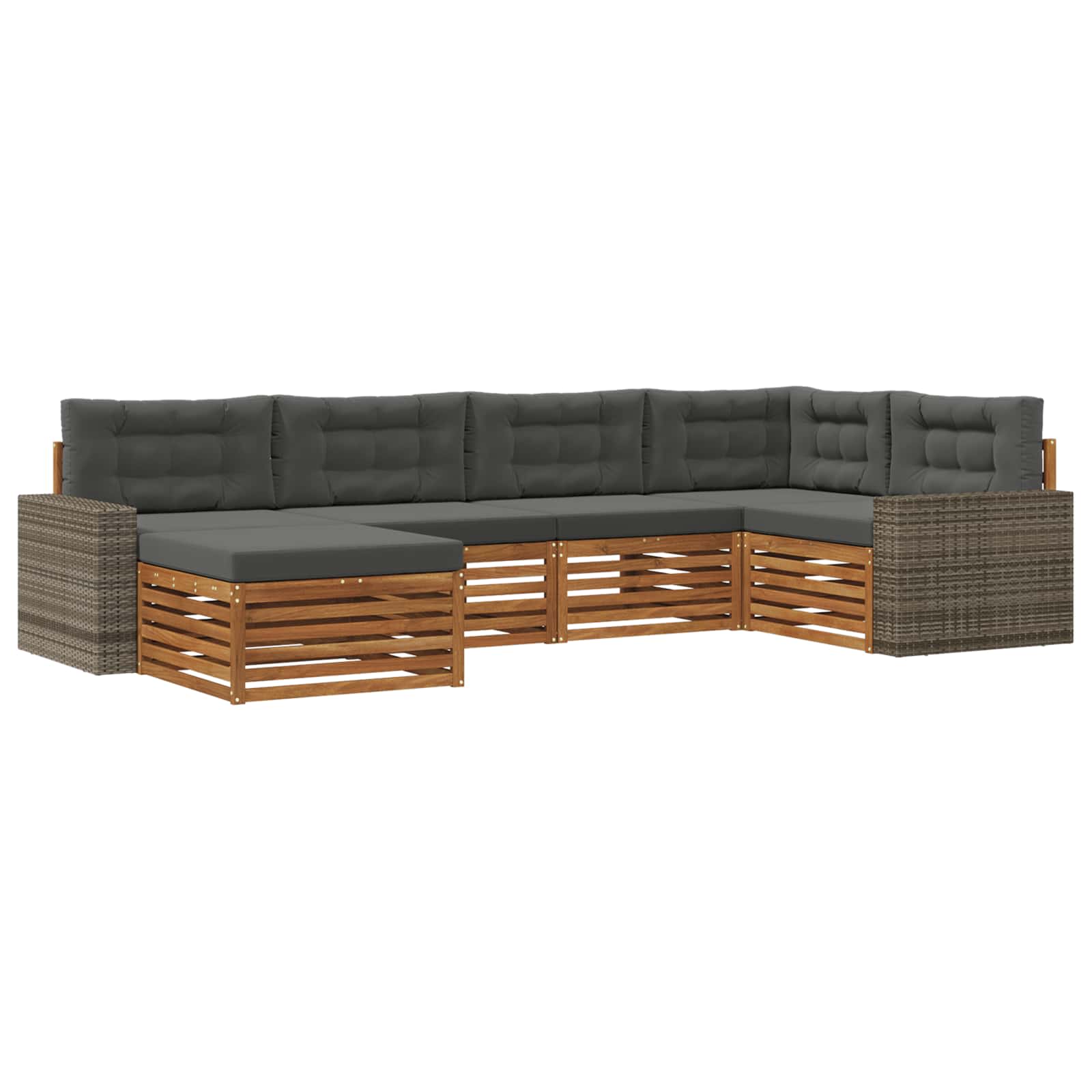 vidaXL Zestaw sof na zewnątrz z poduszką 6 pcs Naturalny i Antracytowy