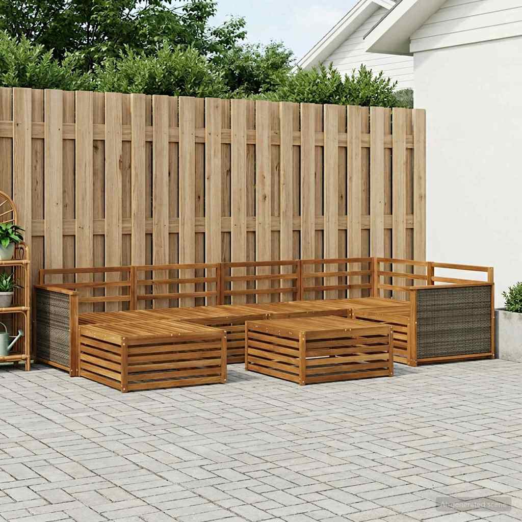 vidaXL Zestaw sof na zewnątrz 7 pcs naturalny