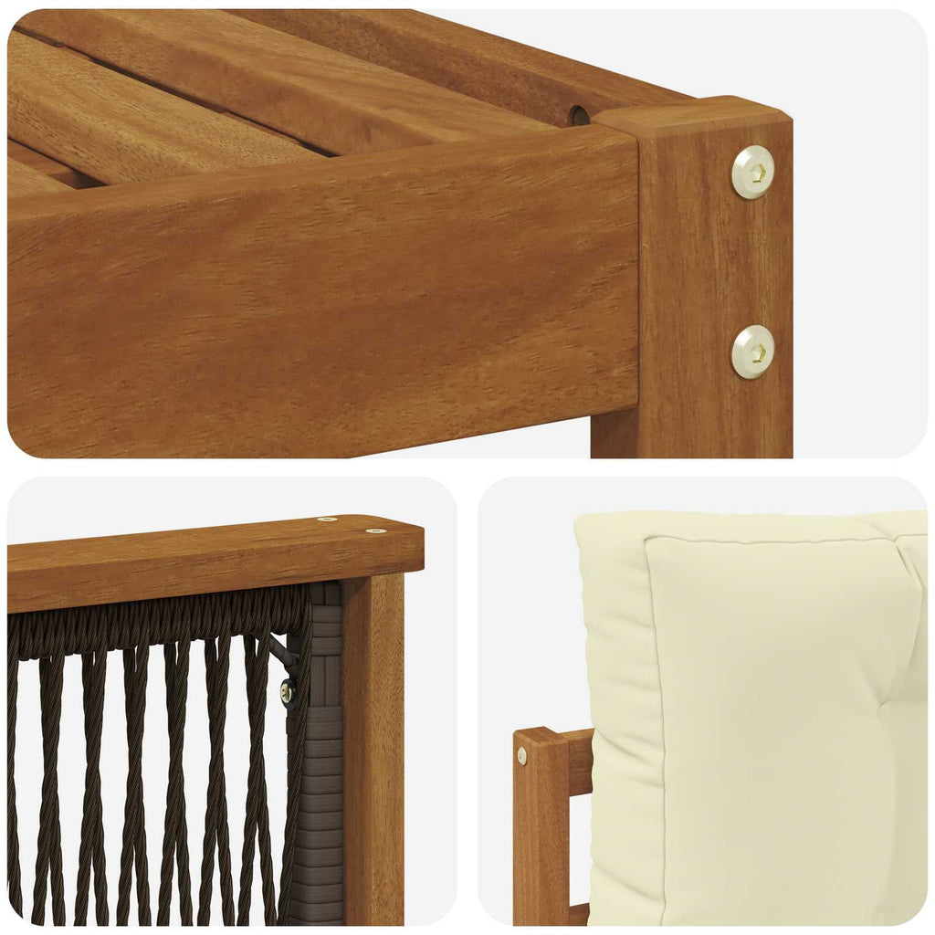 vidaXL Zestaw sof na zewnątrz z poduszką 7 pcs Naturalny i Kremowy