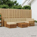 vidaXL Zestaw sof na zewnątrz z poduszką 7 pcs Naturalny i Beżowy