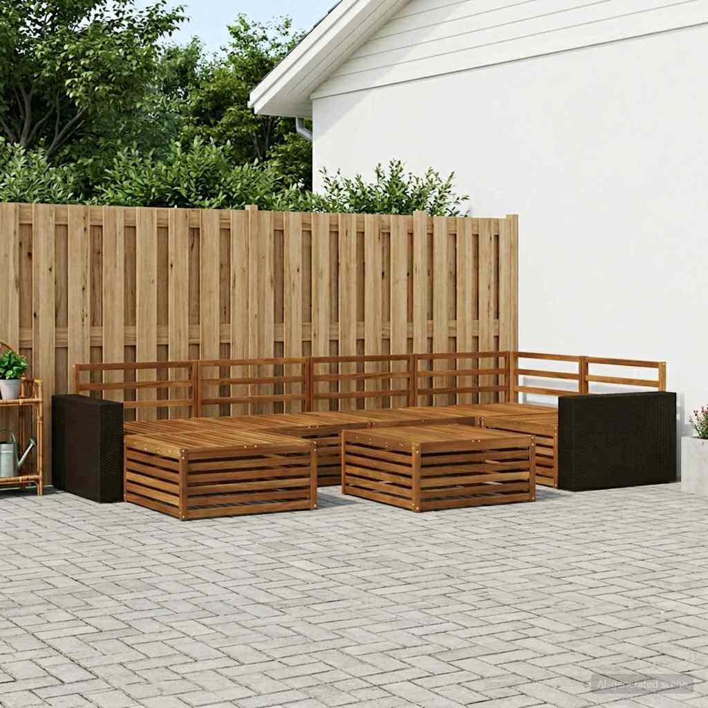 vidaXL Zestaw sof na zewnątrz 7 pcs naturalny