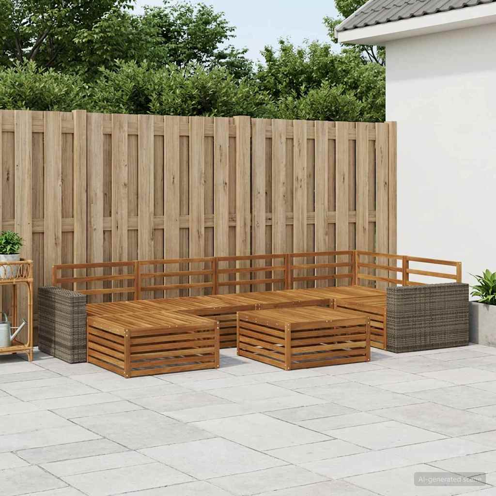 vidaXL Zestaw sof na zewnątrz 7 pcs naturalny