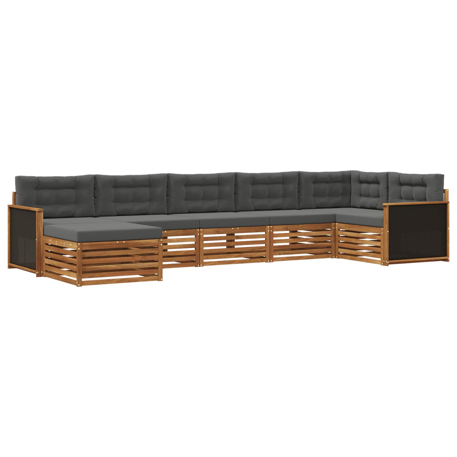 vidaXL Zestaw sof na zewnątrz z poduszką 7 pcs Naturalny i Antracytowy