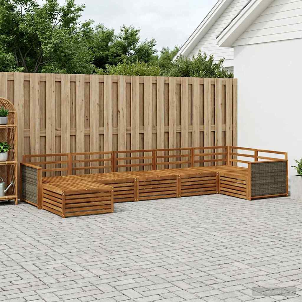 vidaXL Zestaw sof na zewnątrz 7 pcs naturalny