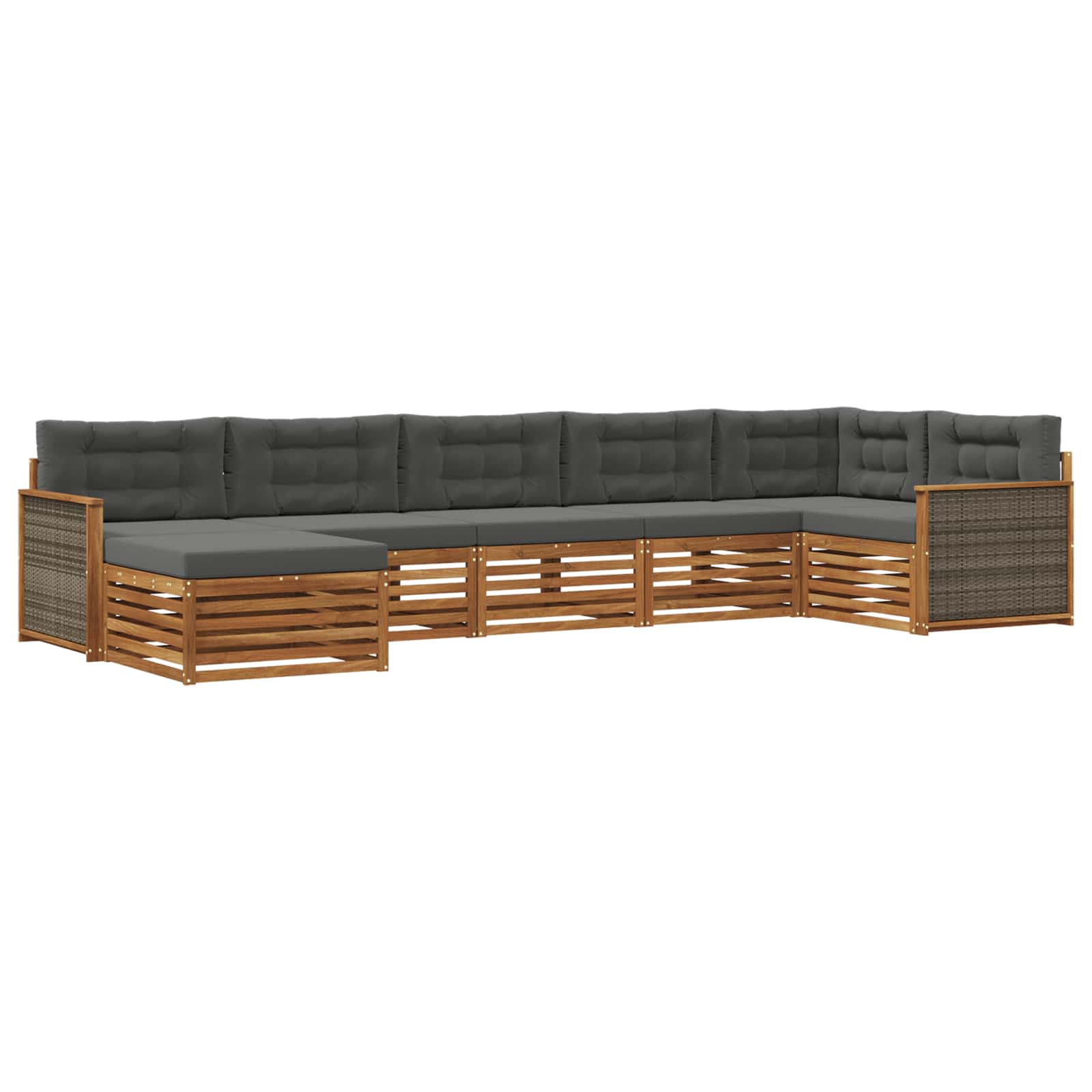 vidaXL Zestaw sof na zewnątrz z poduszką 7 pcs Naturalny i Antracytowy