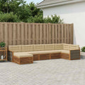 vidaXL Zestaw sof na zewnątrz z poduszką 7 pcs Naturalny i Beżowy