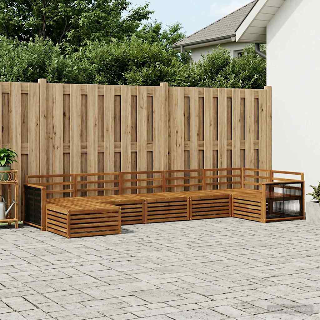 vidaXL Zestaw sof na zewnątrz 7 pcs naturalny