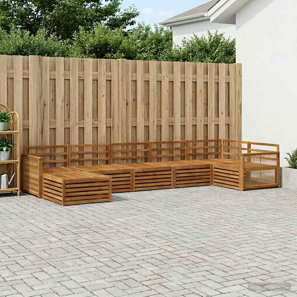 vidaXL Zestaw sof na zewnątrz 7 pcs naturalny
