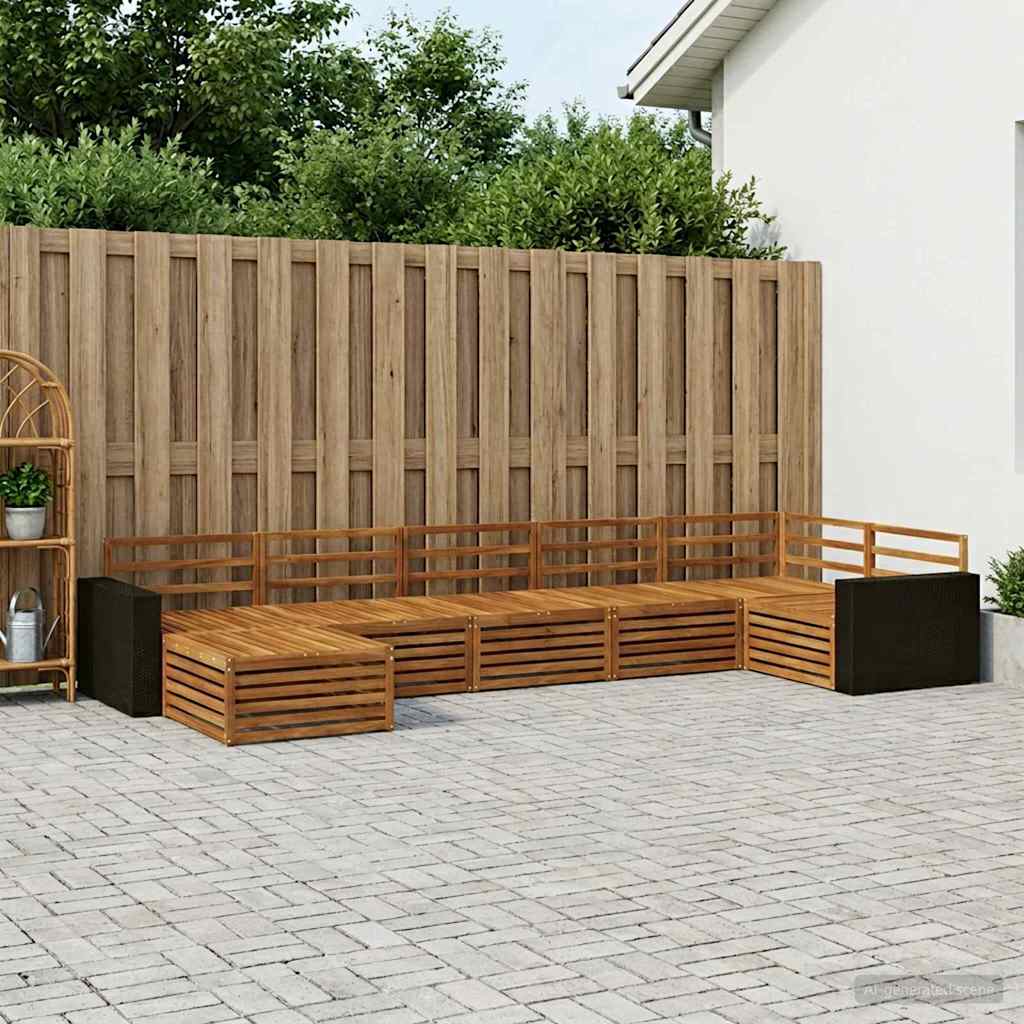 vidaXL Zestaw sof na zewnątrz 7 pcs naturalny