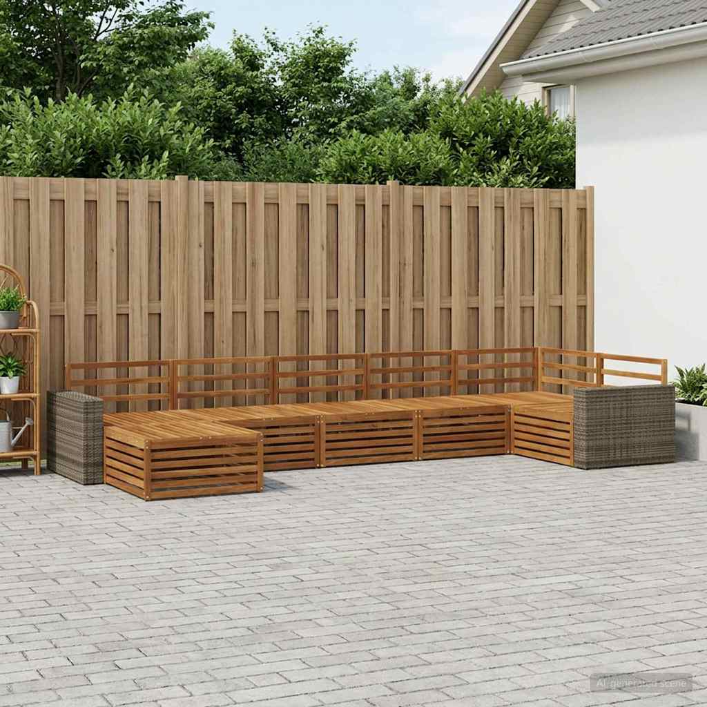 vidaXL Zestaw sof na zewnątrz 7 pcs naturalny