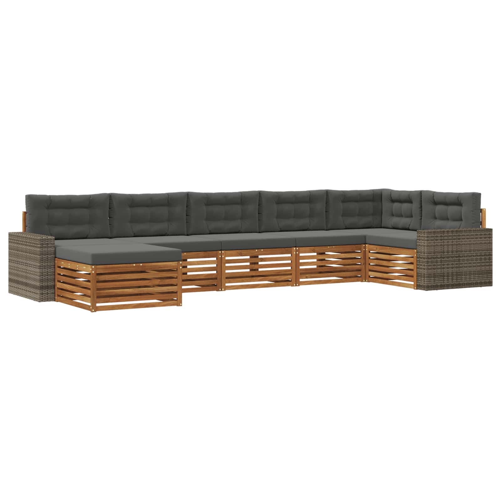 vidaXL Zestaw sof na zewnątrz z poduszką 7 pcs Naturalny i Antracytowy