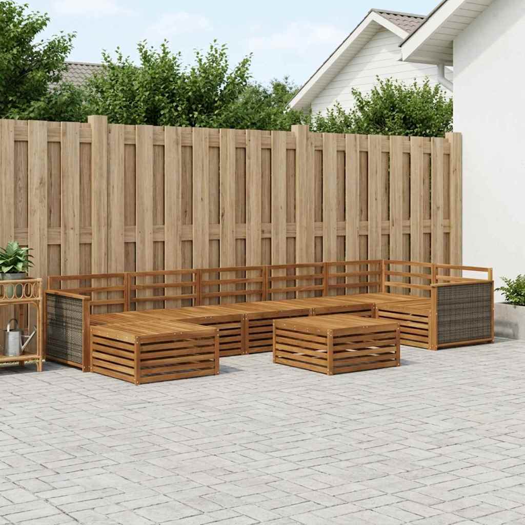 vidaXL Zestaw sof na zewnątrz 8 pcs naturalny