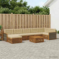 vidaXL Zestaw sof na zewnątrz 8 pcs Naturalny i Beżowy