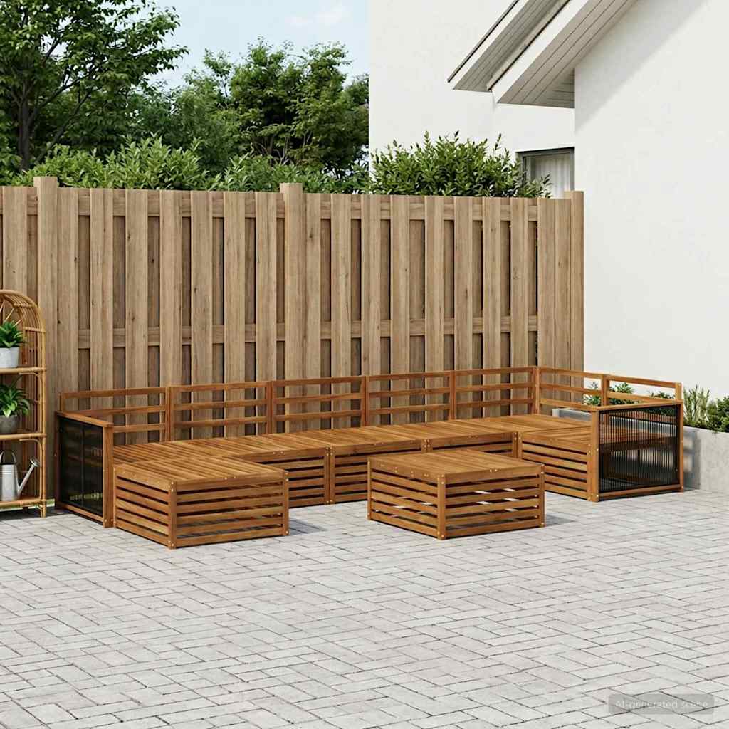 vidaXL Zestaw sof na zewnątrz 8 pcs naturalny