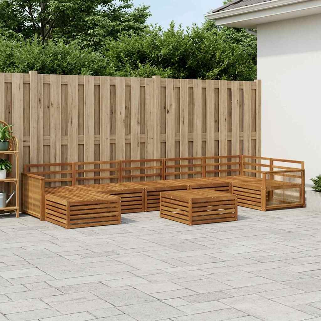 vidaXL Zestaw sof na zewnątrz 8 pcs naturalny
