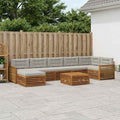 vidaXL Zestaw sof na zewnątrz z poduszką 8 pcs Naturalny i jasnoszary