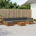 vidaXL Zestaw sof na zewnątrz 8 pcs Naturalny i Antracytowy