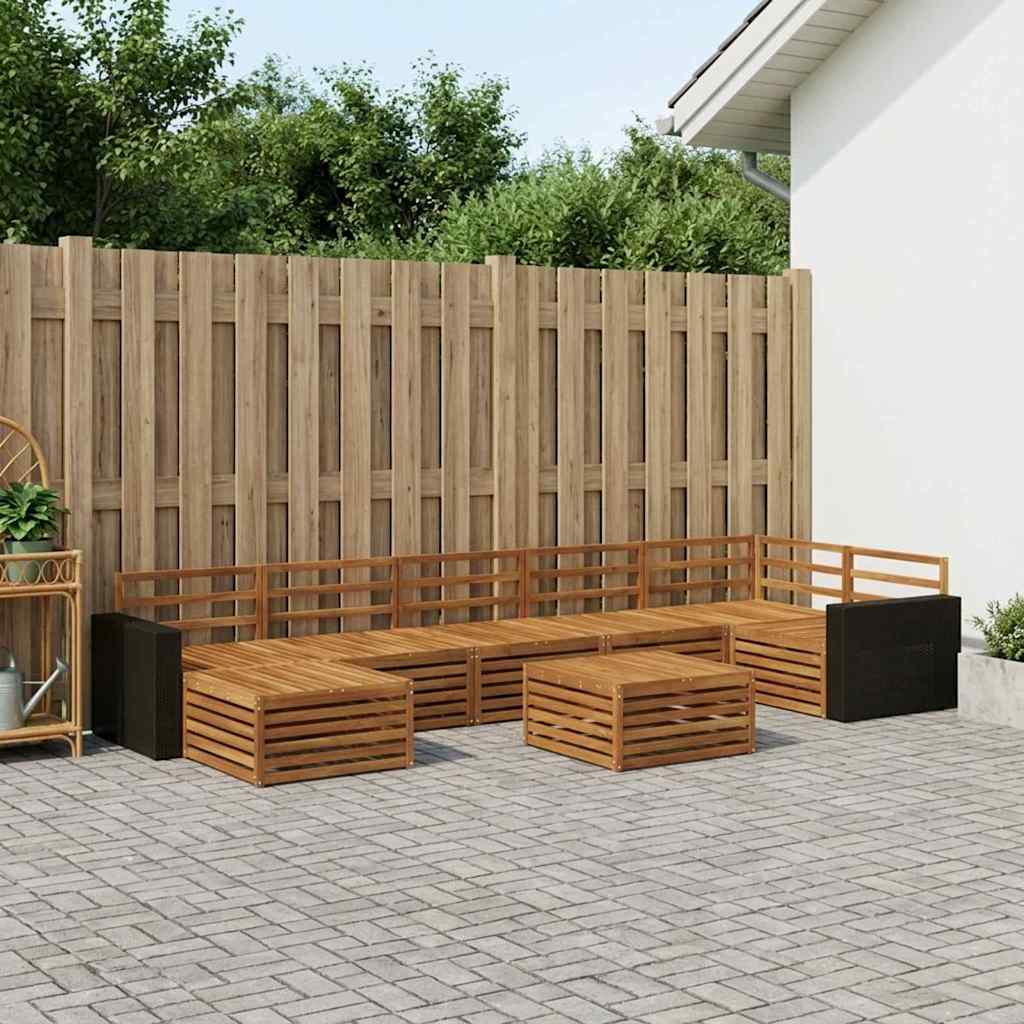 vidaXL Zestaw sof na zewnątrz 8 pcs naturalny