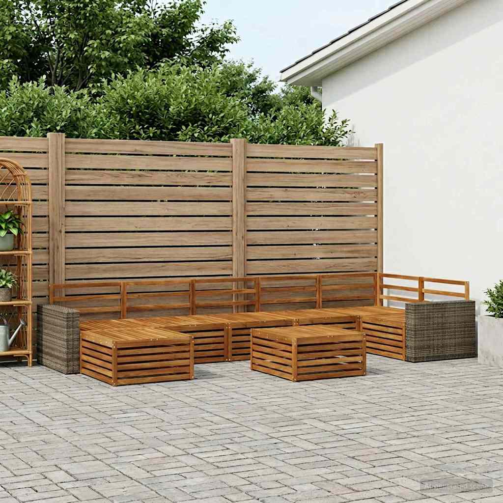 vidaXL Zestaw sof na zewnątrz 8 pcs naturalny