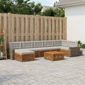 vidaXL Zestaw sof na zewnątrz z poduszką 8 pcs Naturalny i jasnoszary