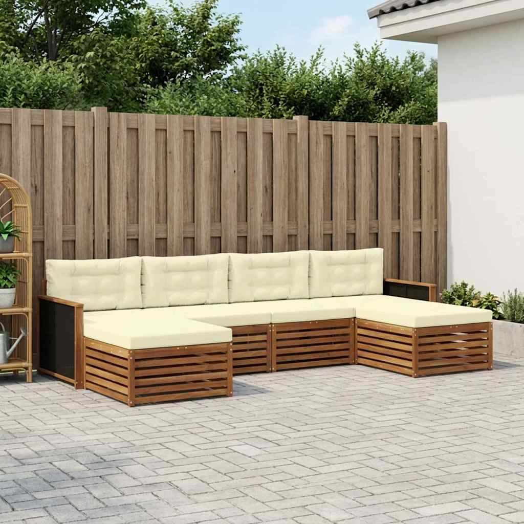 vidaXL Zestawy sof z poduszką 6 pcs Lite Drewno Akacji