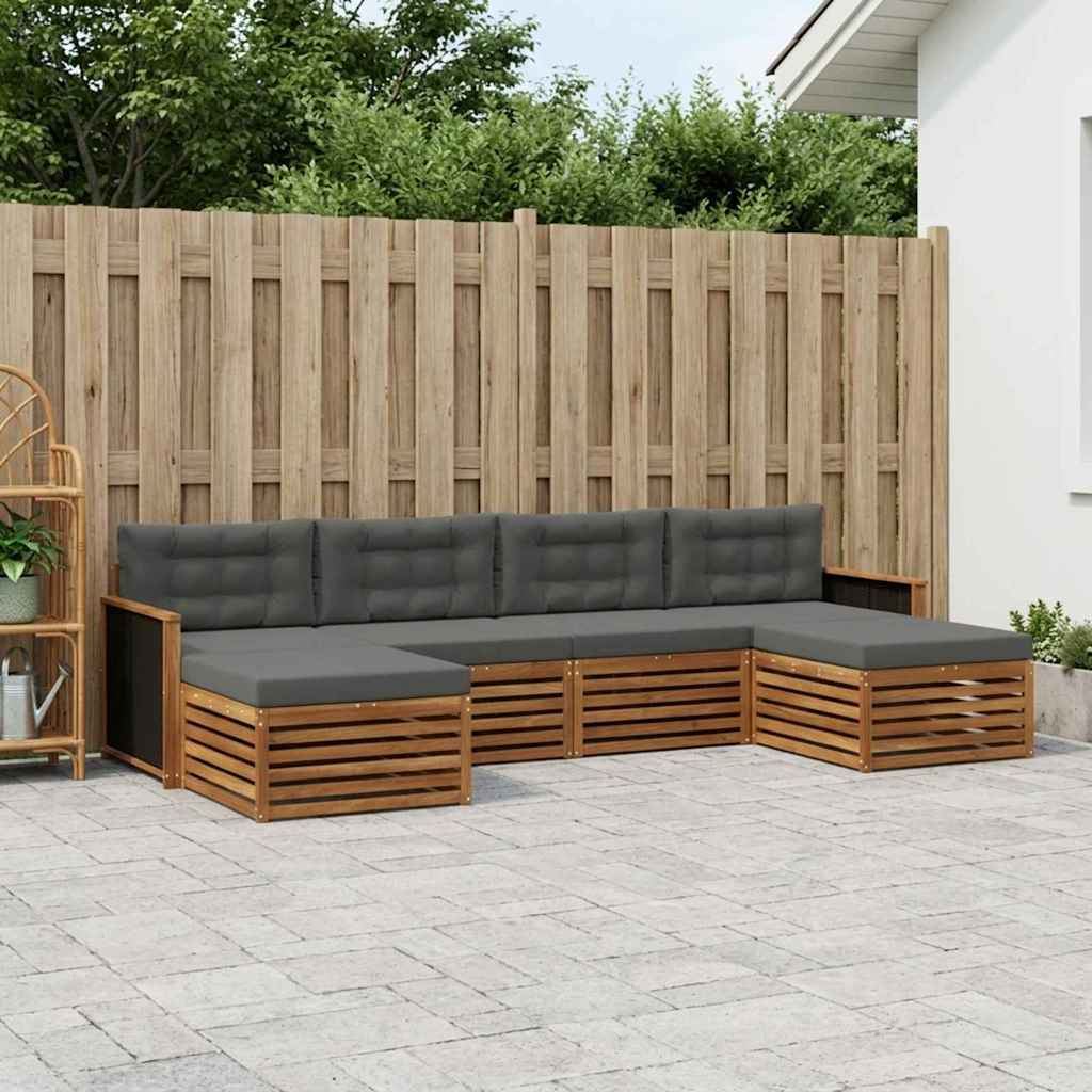 vidaXL Zestawy sof z poduszką 6 pcs Lite Drewno Akacji