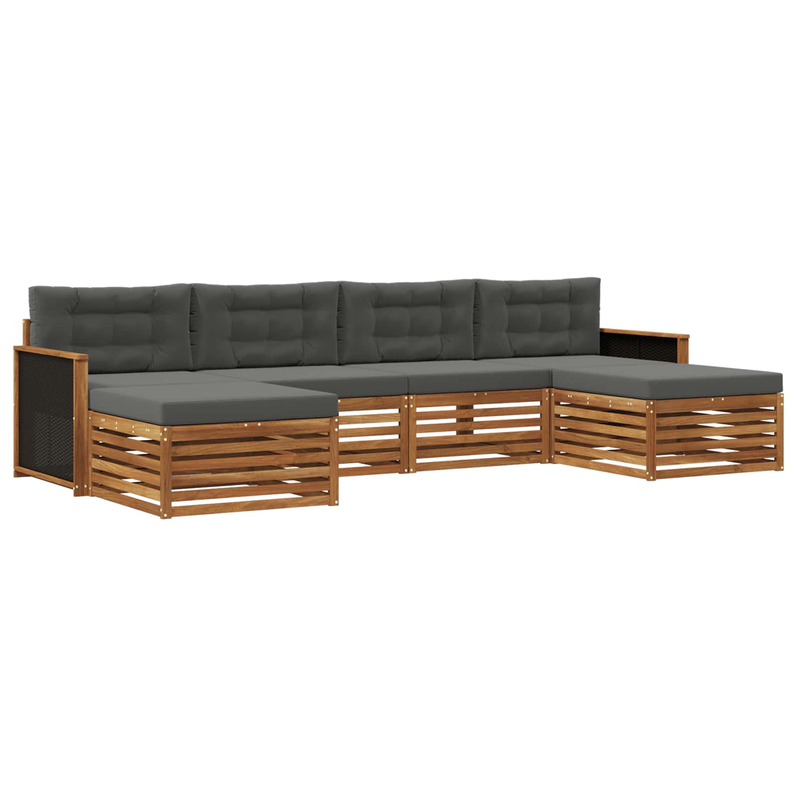 vidaXL Zestawy sof z poduszką 6 pcs Lite Drewno Akacji