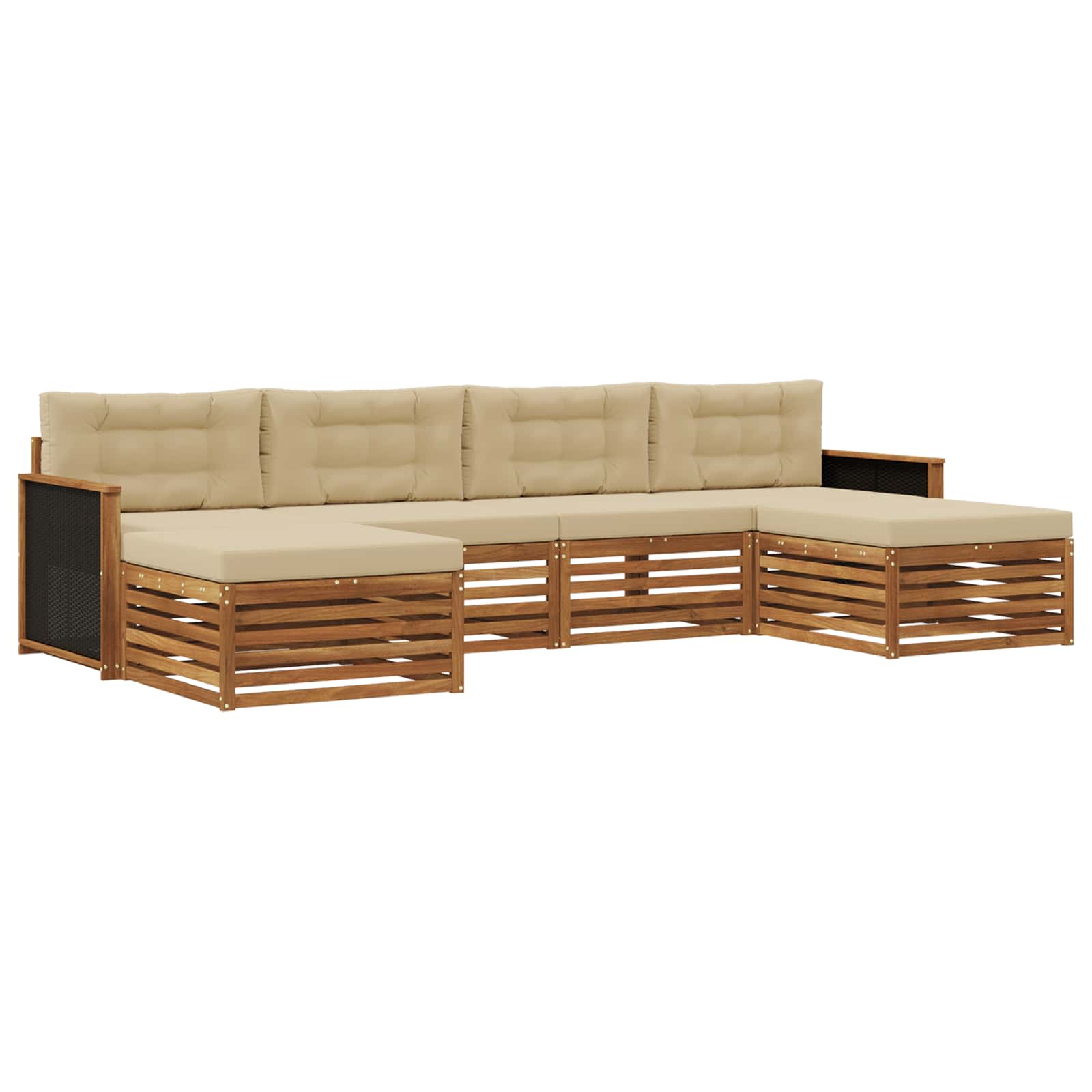 vidaXL Zestawy sof z poduszką 6 pcs Lite Drewno Akacji
