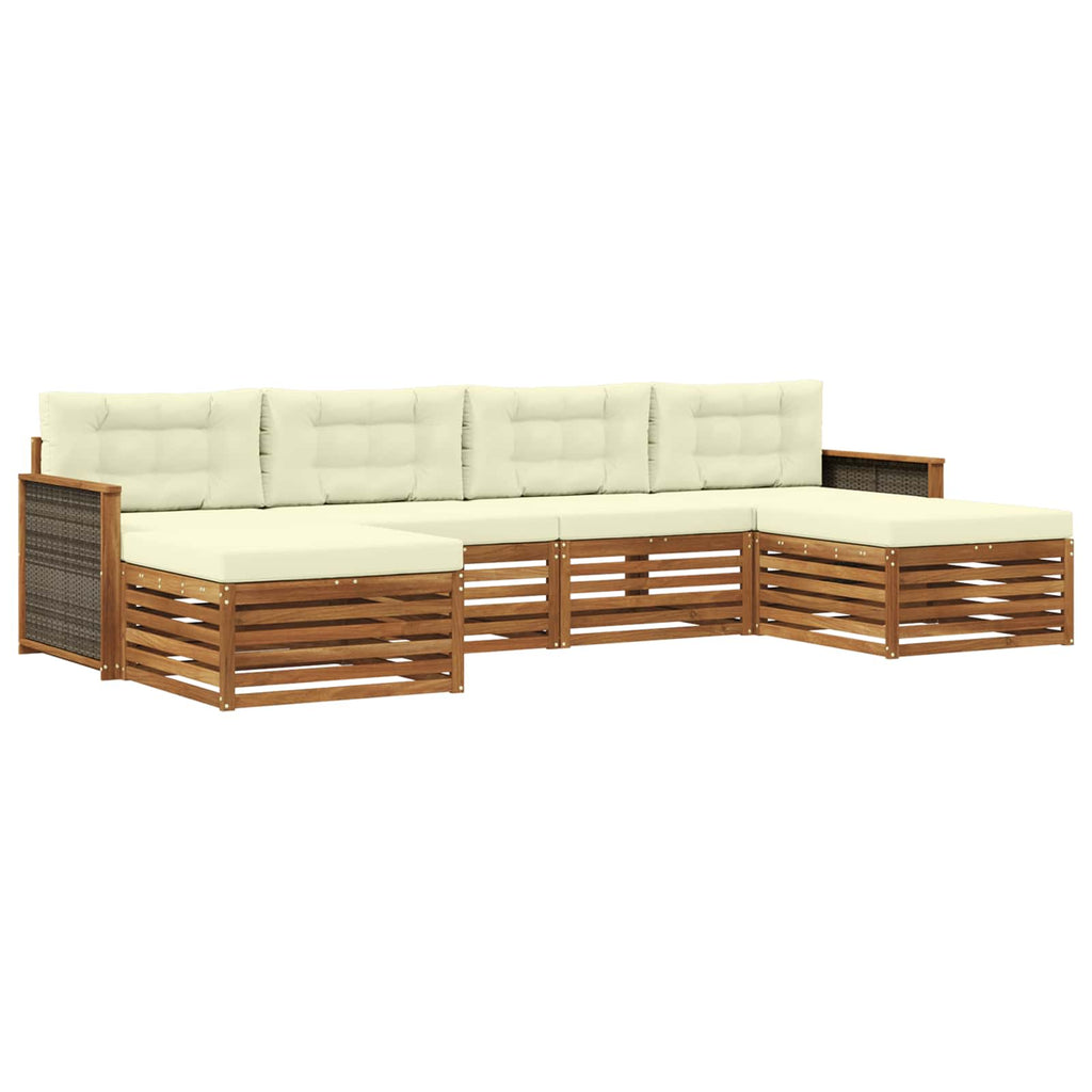 vidaXL Zestawy sof z poduszką 6 pcs Lite Drewno Akacji
