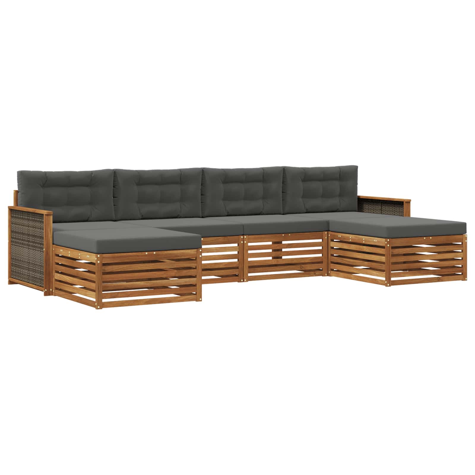 vidaXL Zestawy sof z poduszką 6 pcs Lite Drewno Akacji