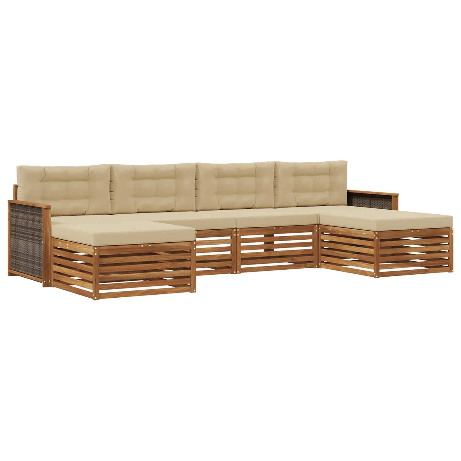 vidaXL Zestawy sof z poduszką 6 pcs Lite Drewno Akacji